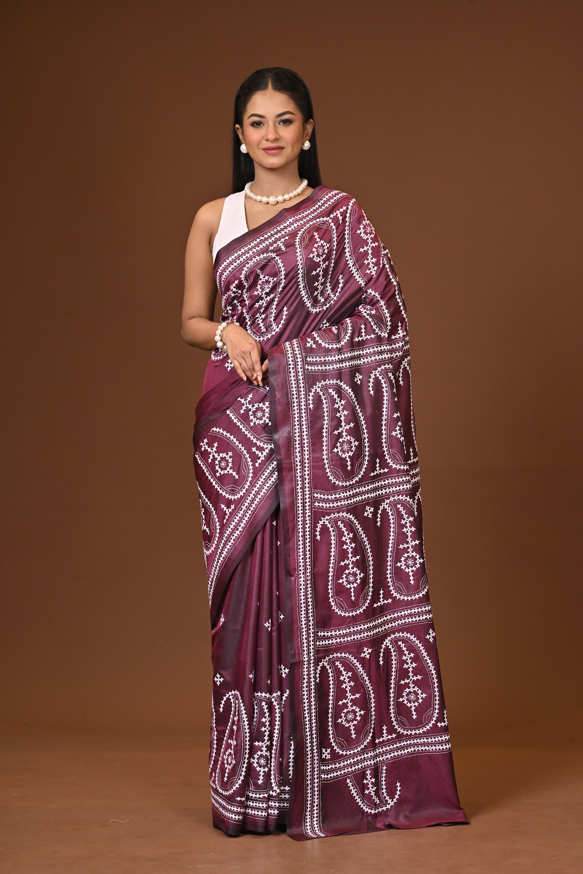 Blended Silk Kantha Saree