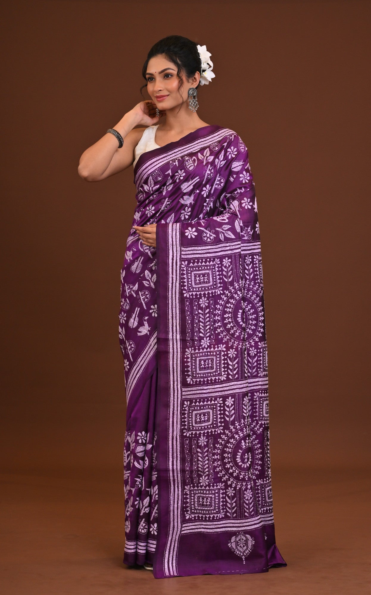 Pure Silk Kantha Saree