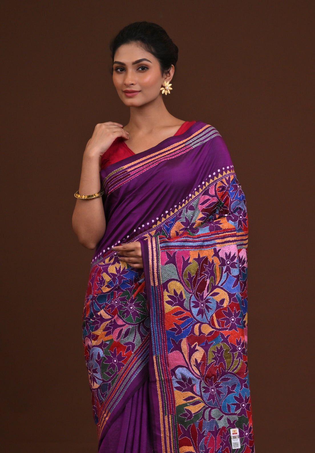 Pure Silk Kantha Saree Thumbnail